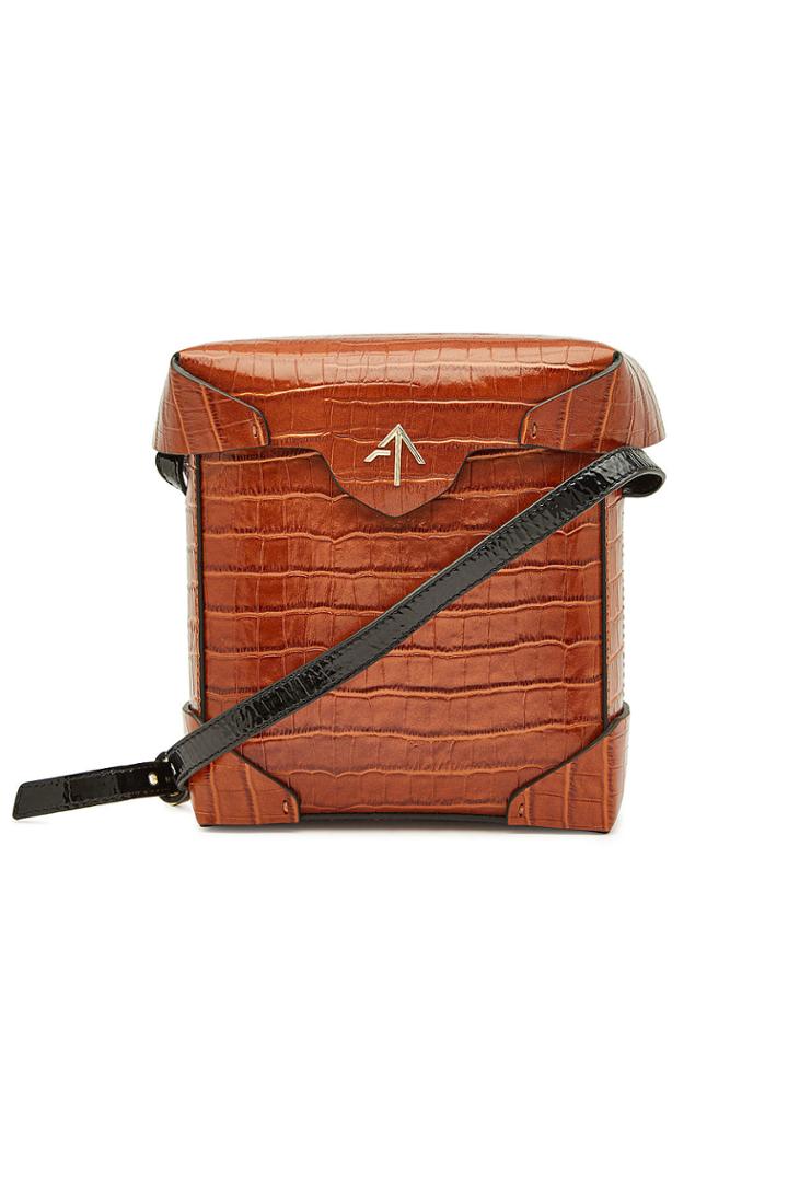 Manu Atelier Manu Atelier Embossed Leather Demi Top Handle Satchel