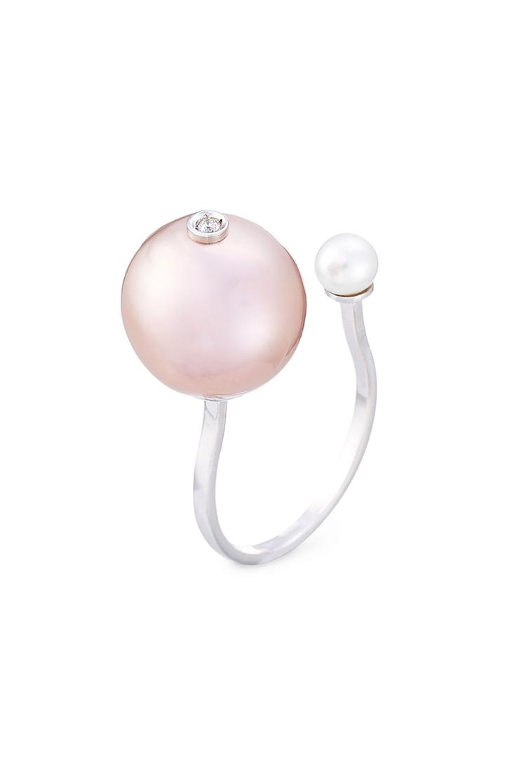 Delfina Delettrez Delfina Delettrez 18kt Gold Ring With White Diamond And Pearls