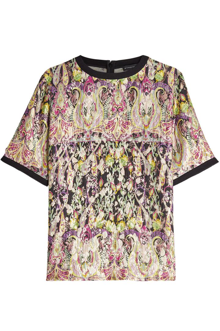 Etro Etro Printed Top With Silk And Metallic Thread