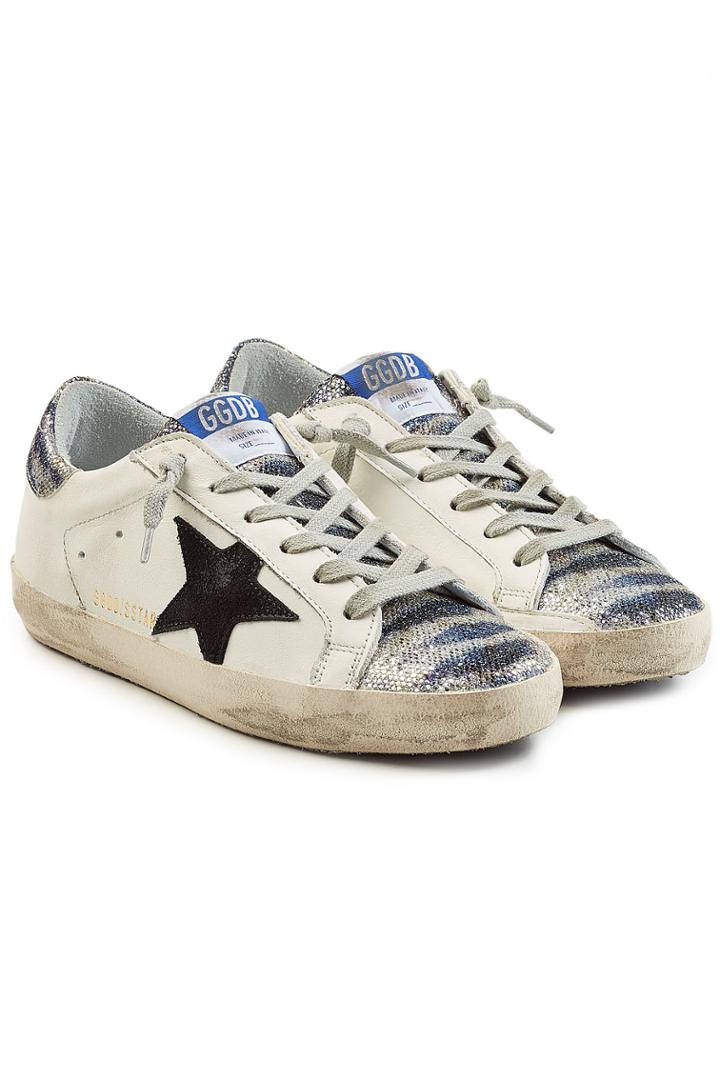 Golden Goose Deluxe Brand Golden Goose Deluxe Brand Super Star Leather Sneakers With Sequins
