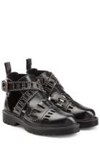 Mcq Alexander Mcqueen Mcq Alexander Mcqueen Leather Dalston Cut Out Studded Ankle Boots - Black