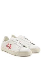 Anya Hindmarch Anya Hindmarch Space Invader Leather Sneakers - White