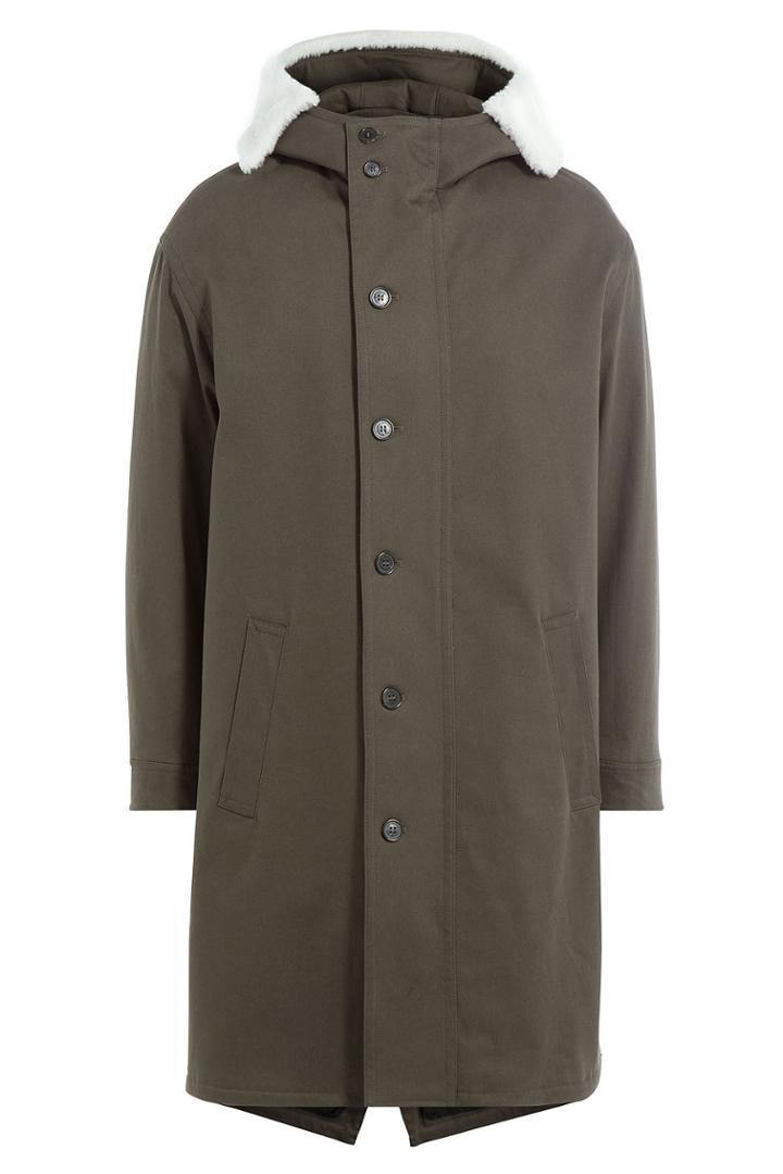 Neil Barrett Neil Barrett Cotton Parka With Textured Hood - Green