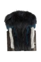 Roberto Cavalli Roberto Cavalli Leather Vest With Fox Fur - Black