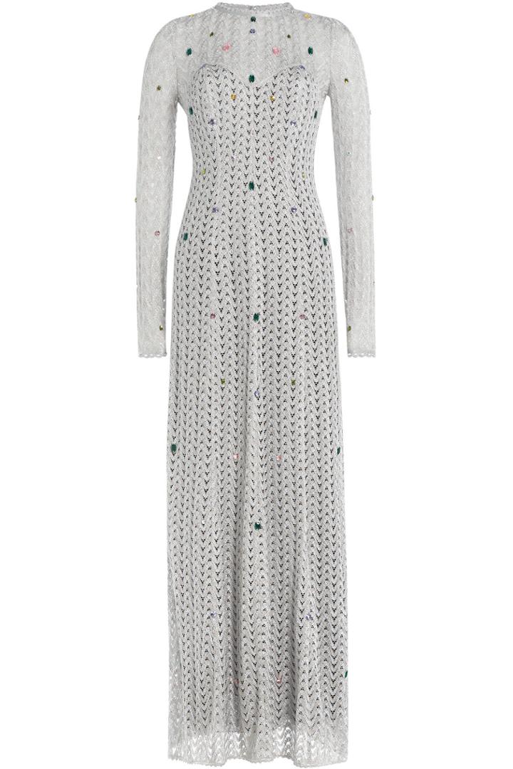 Missoni Missoni Embellished Floor Length Crochet Knit Gown - None