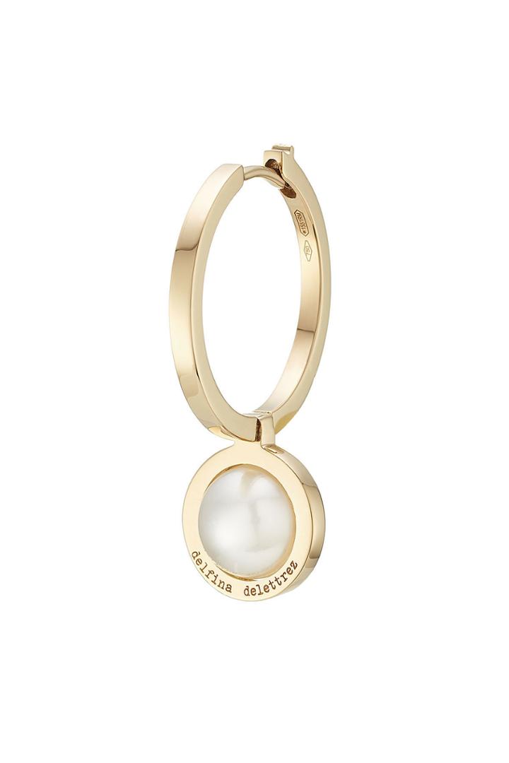 Delfina Delettrez Delfina Delettrez Seal 18kt Yellow Gold Hoop Earring With Pearl