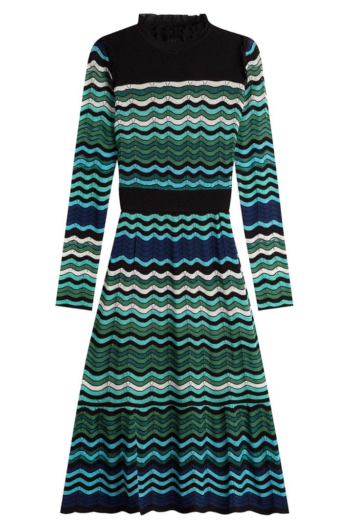 M Missoni M Missoni High Neck Knit Dress - Multicolored