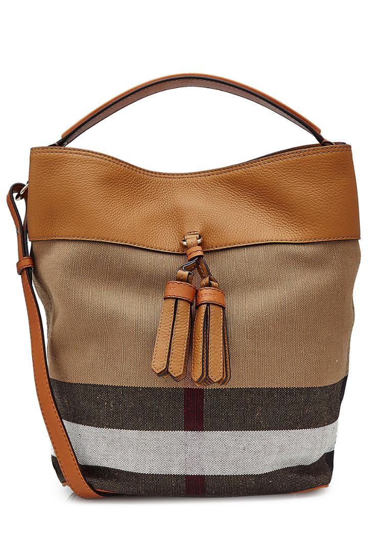 Burberry Shoes & Accessories Burberry Shoes & Accessories Shoulder Bag With Checked Fabric - Brown