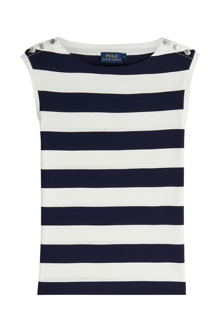 Ralph Lauren Polo Ralph Lauren Polo Striped Tank With Embossed Buttons