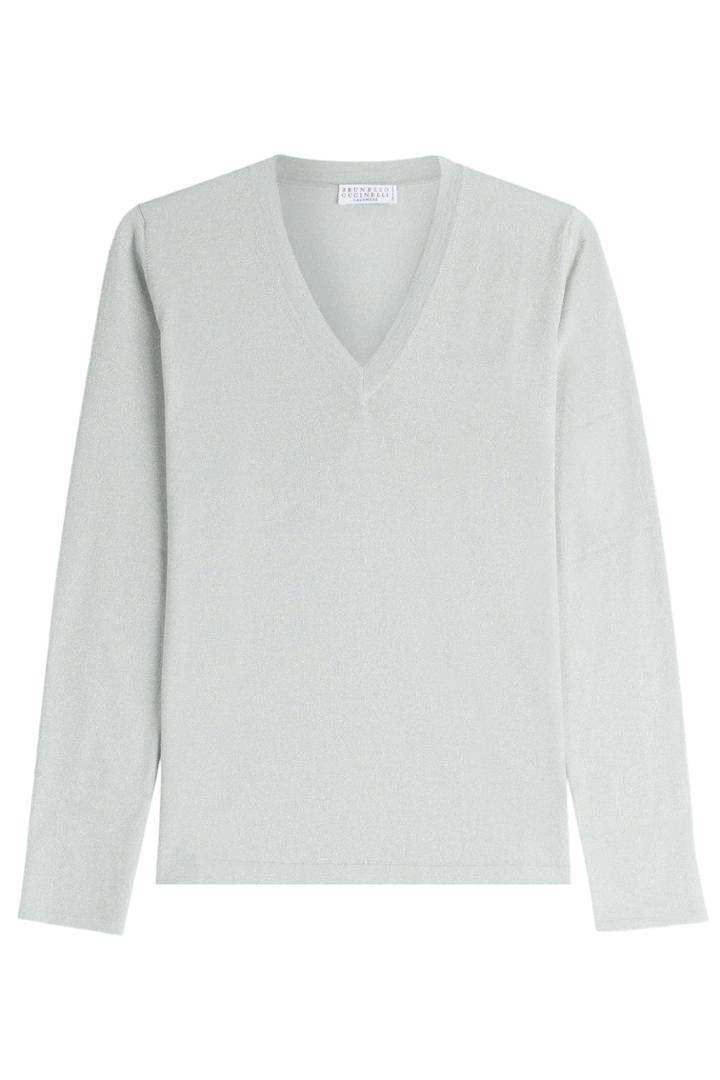 Brunello Cucinelli Brunello Cucinelli Cashmere-silk V-neck Pullover - None