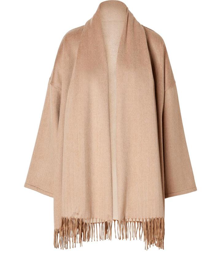 Salvatore Ferragamo Cashmere Cape In Camel