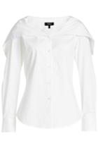 Theory Theory Cotton Blouse With Layered Neckline