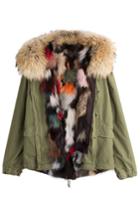 Mr & Mrs Italy Mr & Mrs Italy Cotton Parka With Raccoon And Fox Fur - Green