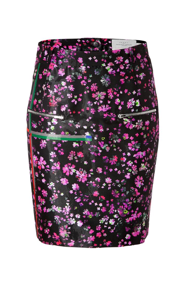 Preen By Thornton Bregazzi Preen By Thornton Bregazzi Wool Blend Mille-fleur Print Skirt - Pink