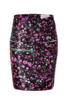 Preen By Thornton Bregazzi Preen By Thornton Bregazzi Wool Blend Mille-fleur Print Skirt - Pink