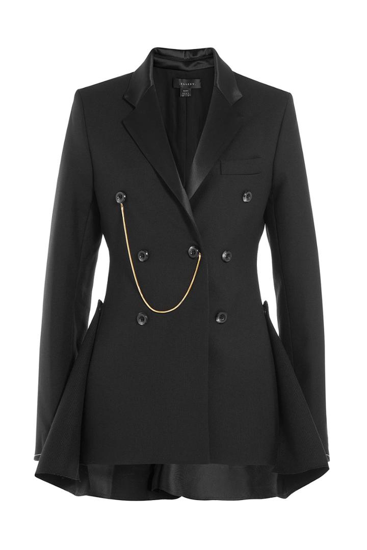 Ellery Ellery Wool Blazer With Satin Detailing - Black