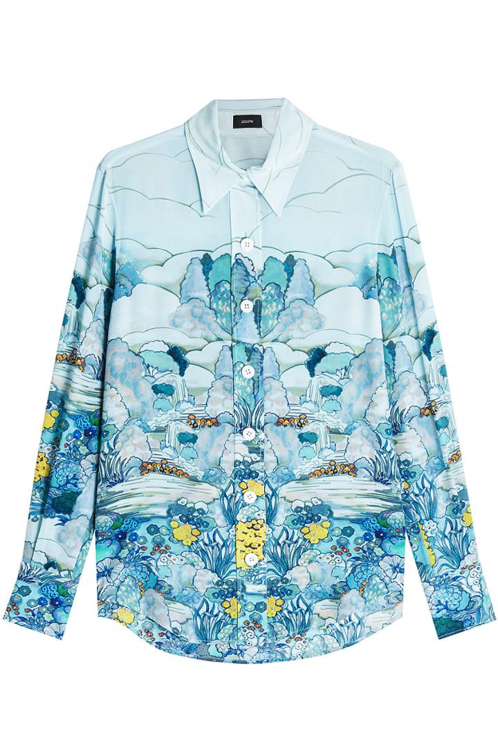 Joseph Joseph Landscape Printed Silk Blouse