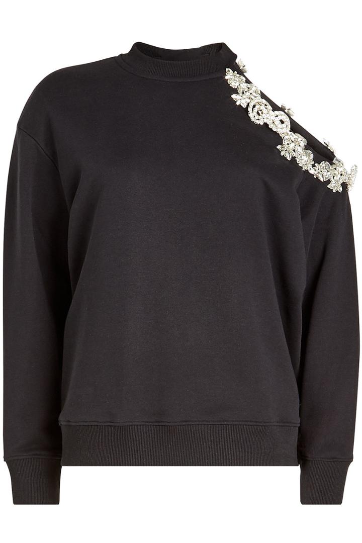 Christopher Kane Christopher Kane Dna Asymmetric Sweat Top With Embellishment