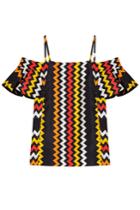 Msgm Msgm Printed Off-the-shoulder Satintop - Multicolored