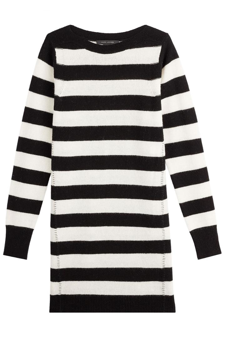 Marc Jacobs Marc Jacobs Striped Wool Dress - Black