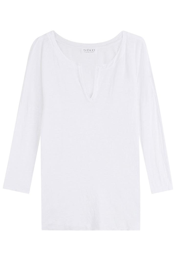 Velvet Velvet V-neck Linen Top