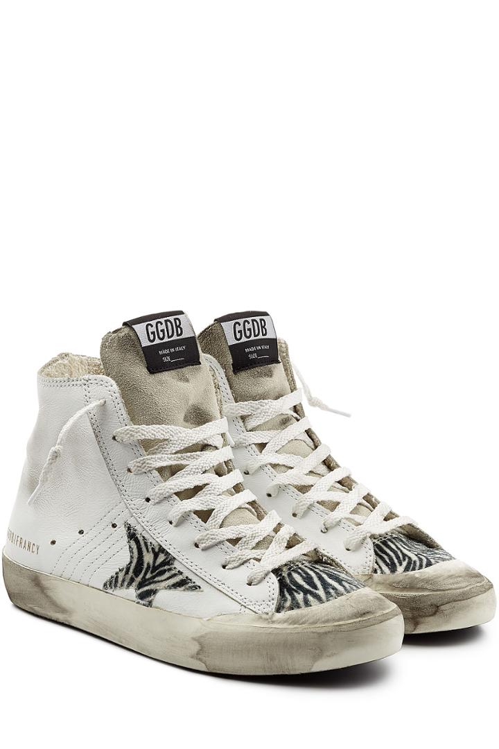 Golden Goose Golden Goose Francy Leather High-top Sneakers - Animal Prints
