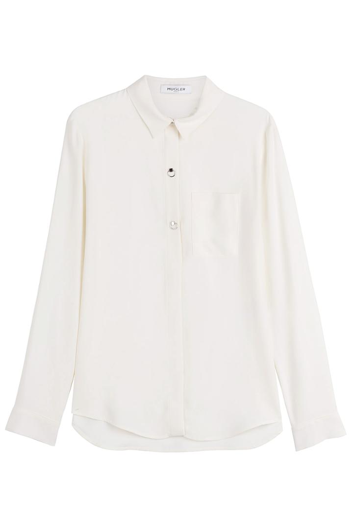 Mugler Mugler Cady Blouse With Embellished Buttons - White