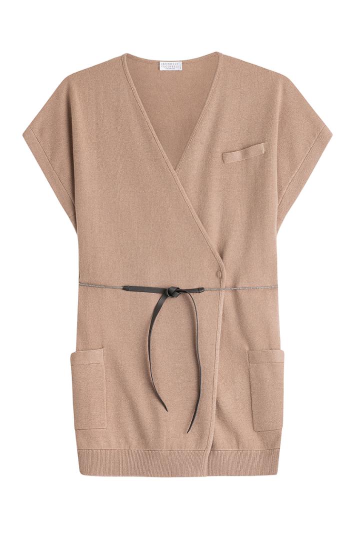 Brunello Cucinelli Brunello Cucinelli Cashmere Cardigan With Belt - Beige
