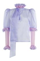 Natasha Zinko Natasha Zinko Silk Chiffon Blouse With Ruffles - Purple