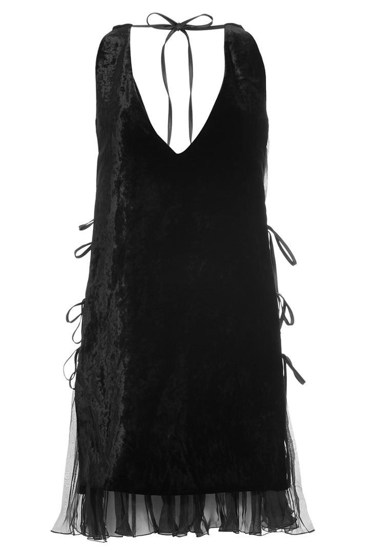 Dsquared2 Dsquared2 Velvet Dress With Chiffon Trim