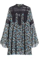 Anna Sui Anna Sui Printed Silk Dress With Lace Panels