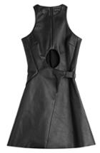 David Koma Leather Dress With Cut-outs