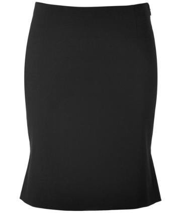 Alberta Ferretti Wool Skirt With Back Ruffle In Black