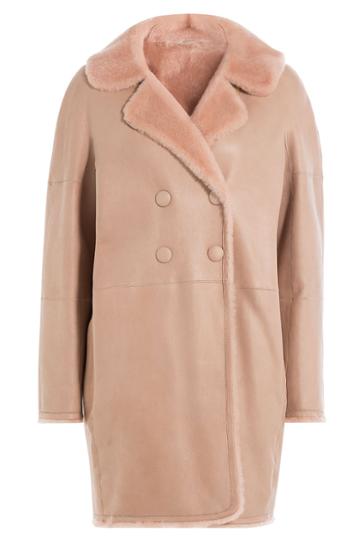 Paule Ka Paule Ka Lambskin Coat With Shearling