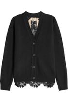 No.21 No.21 Fleece Wool Cardigan With Lace