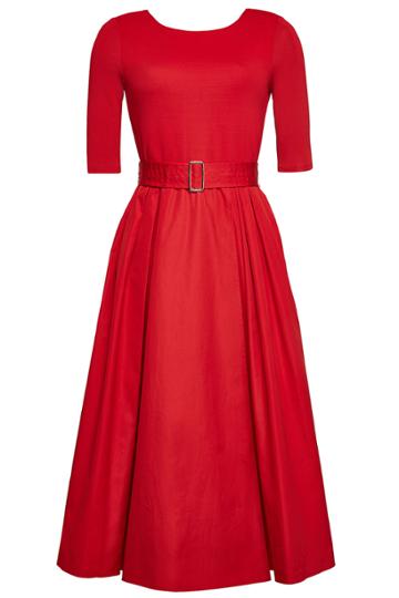 Max Mara Max Mara Cotton And Jersey Affine Midi-dress
