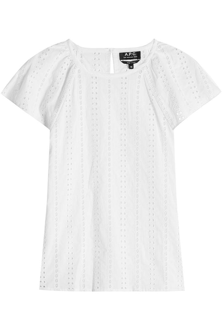 A.p.c. A.p.c. Mina Cotton Top With Cut-out Pattern