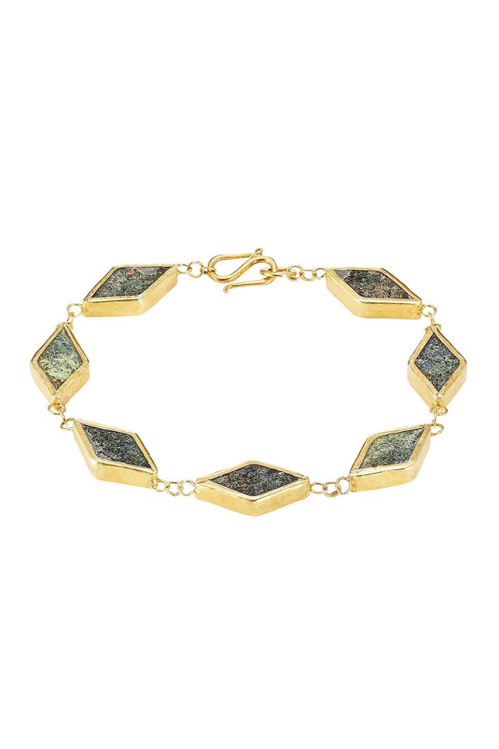Pippa Small Pippa Small Gold Plated Silver Bracelet With Chrysocolla - Multicolored