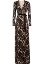 Diane Von Furstenberg Diane Von Furstenberg Sequin Embellished Floor-length Gown With Lace - Brown
