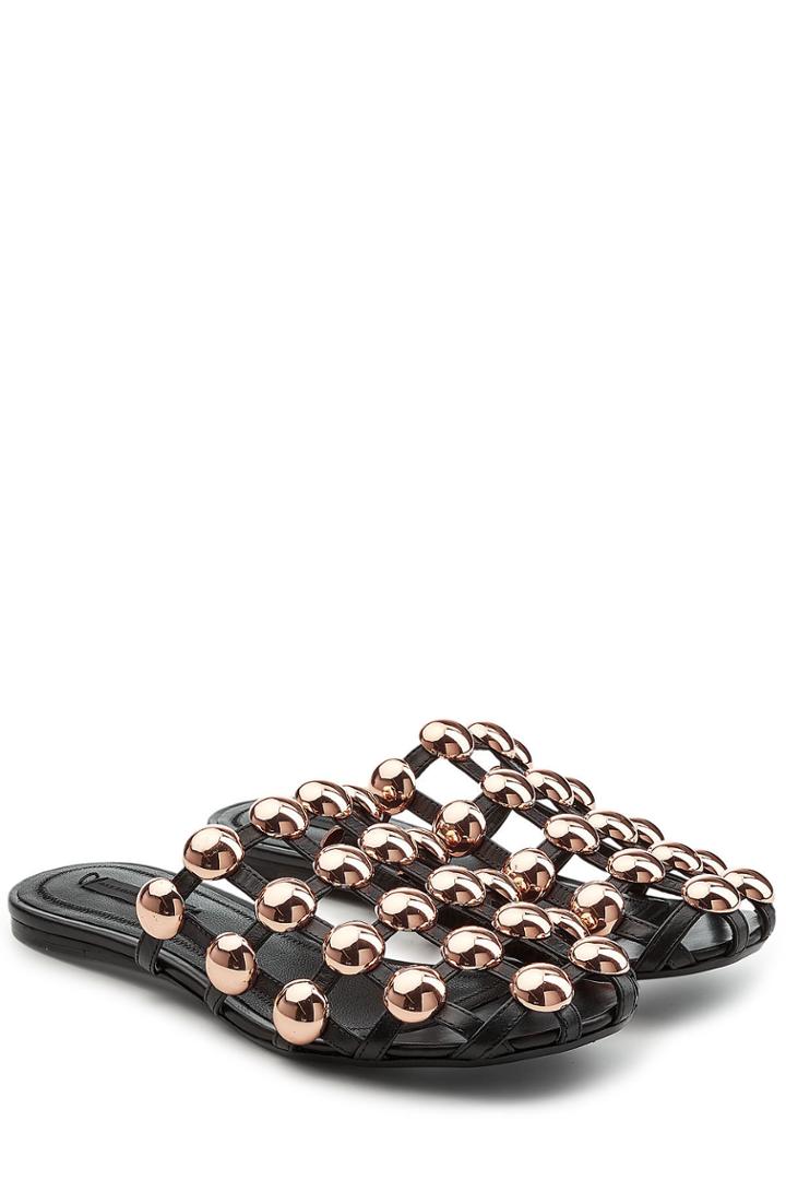 Alexander Wang Alexander Wang Embellished Leather Slip-on Shoes