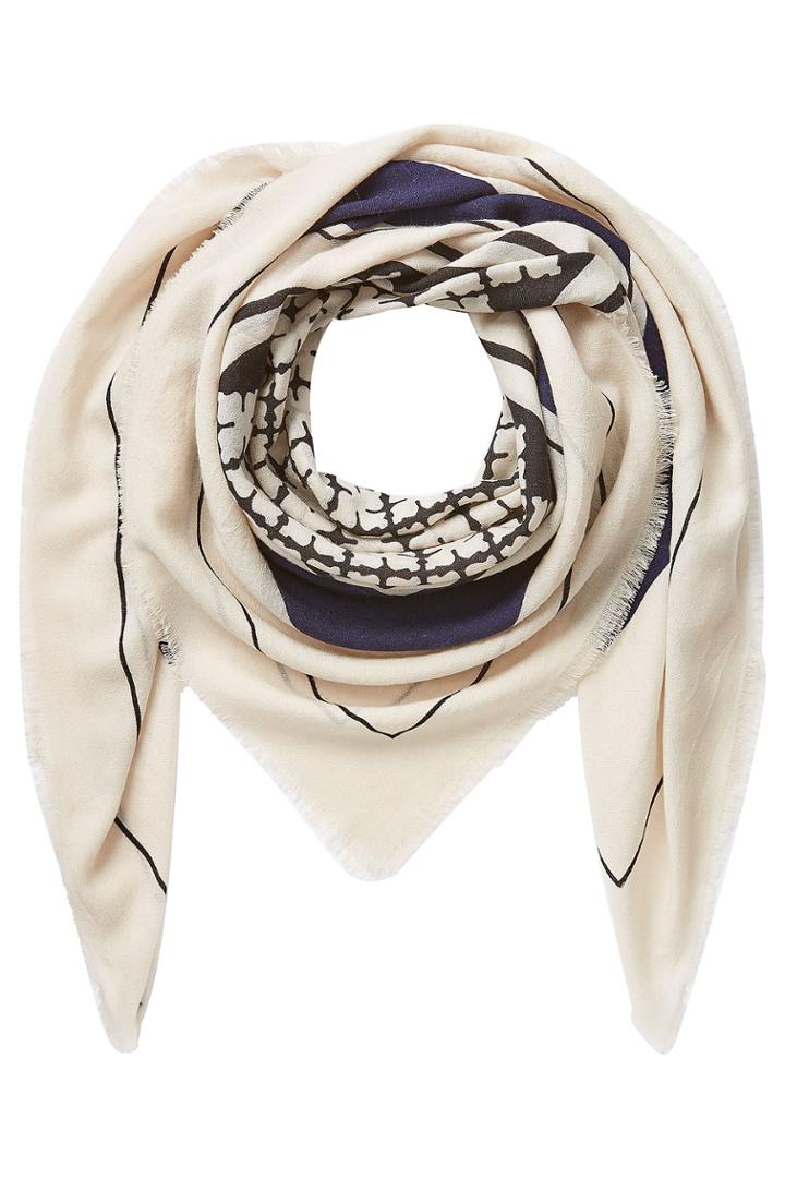 By Malene Birger By Malene Birger Patterned Wool Scarf - Beige