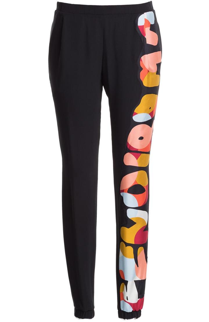 Fendi Graffiti Print Silk Trousers