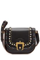 Paula Cademartori Paula Cademartori Embellished Leather Shoulder Bag - Black