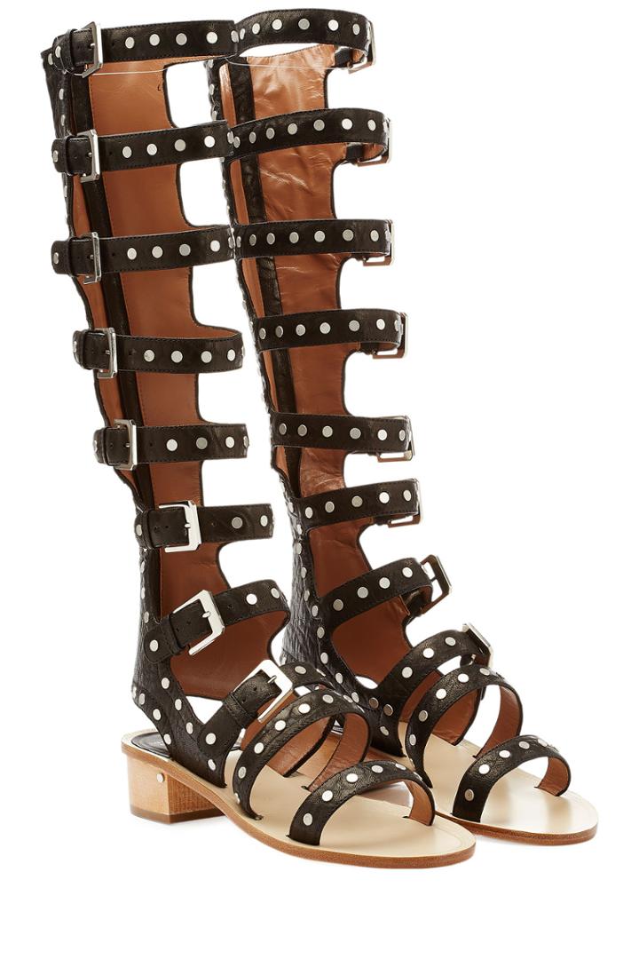 Laurence Dacade Laurence Dacade Hanna Studded Leather Gladiator Sandals - Black