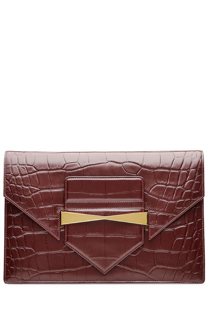 Alexander Mcqueen Alexander Mcqueen Embossed Leather Clutch - Red