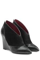Marc By Marc Jacobs Marc By Marc Jacobs Mae Leather Wedge Booties - Black