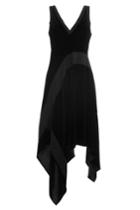 Dkny Dkny Velvet Dress With Asymmetric Hemline - Black