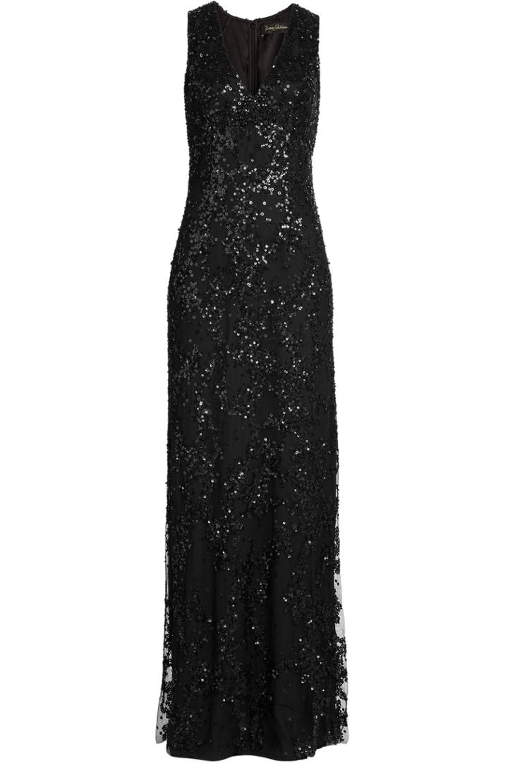 Jenny Packham Jenny Packham Embellished Floor Length Dress - Black