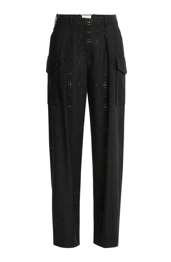 Maison Margiela Wool Pants With Perforated Detail