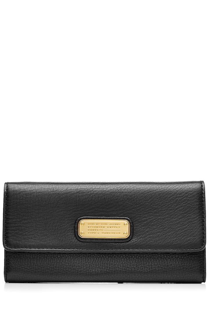 Marc By Marc Jacobs Marc By Marc Jacobs Classic Q Long Trifold Wallet - Black